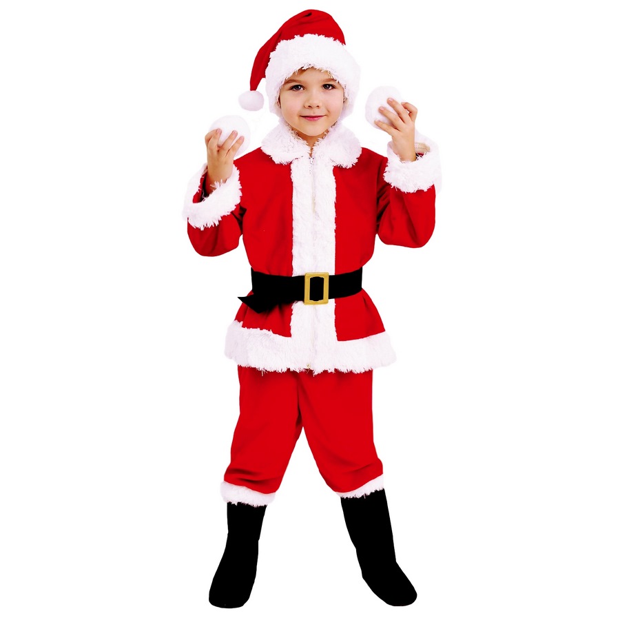 Карнавальный костюм "Санта Клаус" (рубашка,брюки,ремень,колпак) р. 110-56