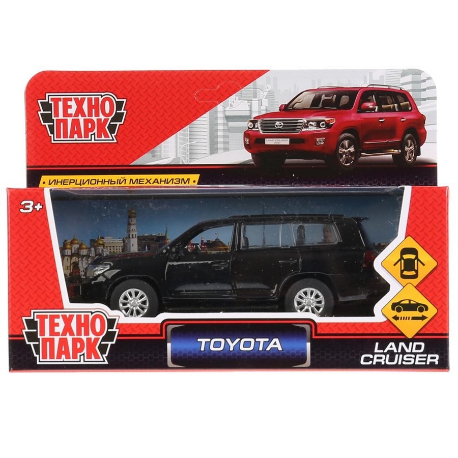 Машина Технопарк Toyota Land Cruiser (металл, черный, 12 см)