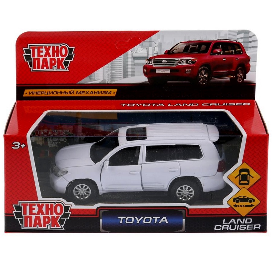 Машина "Технопарк" Toyota Land Cruiser (металл, белый, 12 см)