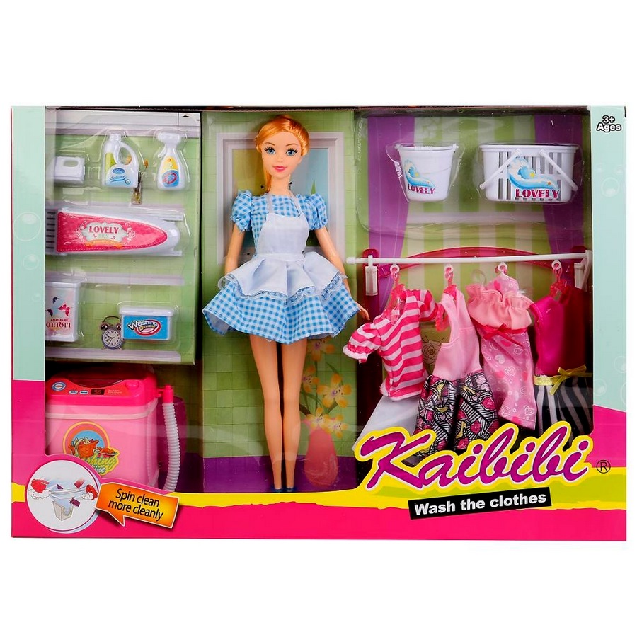 Кукла "Чистюля" (4 платья, набор для уборки, 29 см)