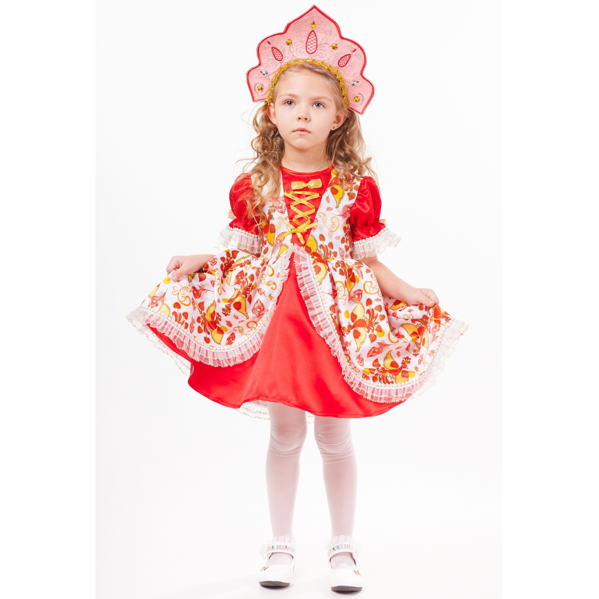 Карнавальный костюм "Царевна" (платье, кокошник) размер 116-60