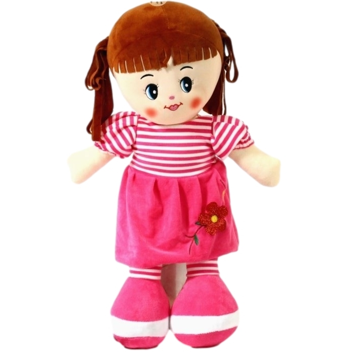 Мягконабивная кукла в платье с цветком №1 (55 см)