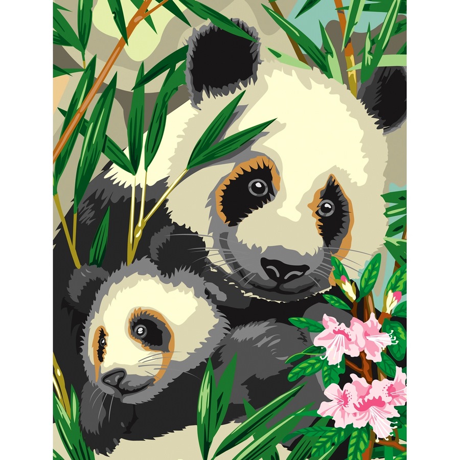 Картина по номерам "Милые панды" (30х40 см)