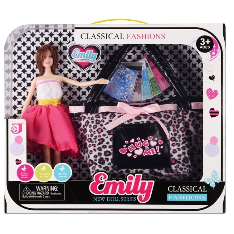Кукла "Эмили" с сумкой для девочки (28 см, 25х15 см)