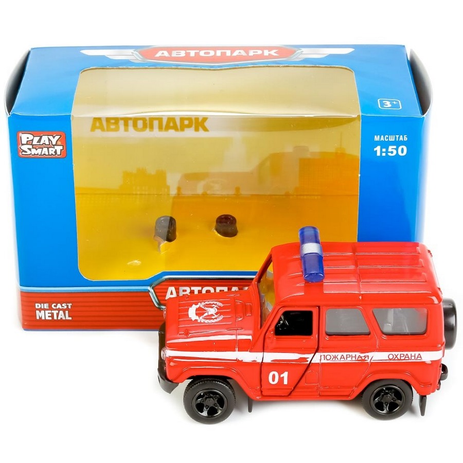 Машина металл. инерц. пожарная, открыв. двери 6401d в русс. кор. 12,5*5,7*7см в кор.4*36шт