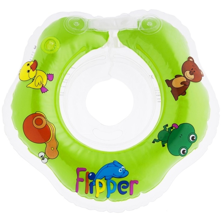 Круг на шею для купания Flipper (зеленый, 0+)