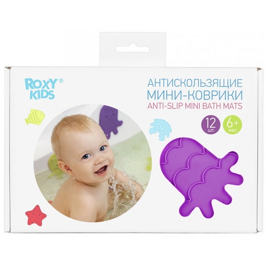 Мини-коврики для ванны Roxy-kids (антискользящие, 12 шт.)