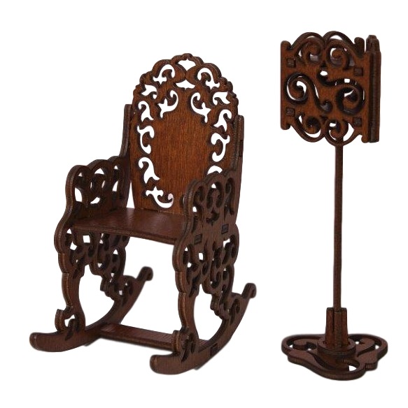 Набор мебели "Качалка и торшер" (коричневый) 59418