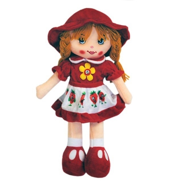 Кукла мягконабивная в платье с рисунком (15х40х8 см)