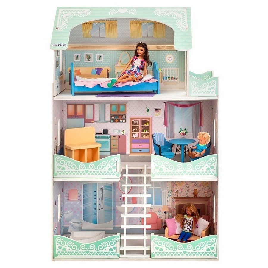 Кукольный домик "Вивьен Бэль" (с мебелью, основная, 60х30х90 см)