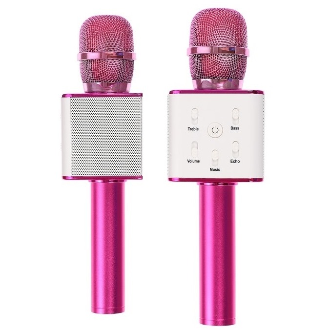 Микрофон для караоке Luazon (bluetooth колонка, usb, microusb, розовый)