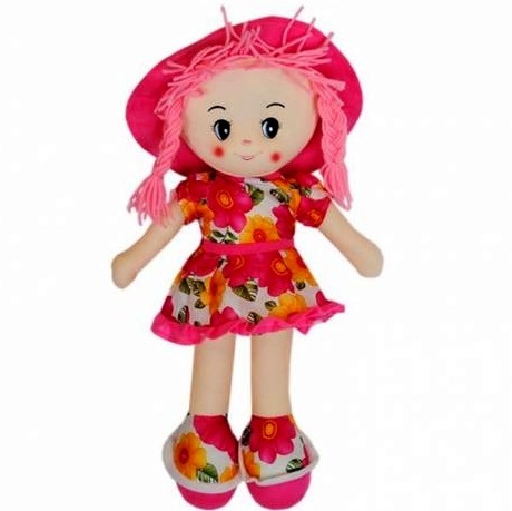 Кукла мягконабивная в платье и шляпке (13х45х10 см)