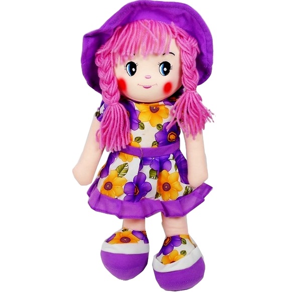 Кукла мягконабивная в платье и шляпке (12х35х7 см)