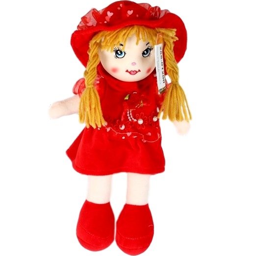 Кукла мягконабивная в платье и шляпке (11х34х9 см)