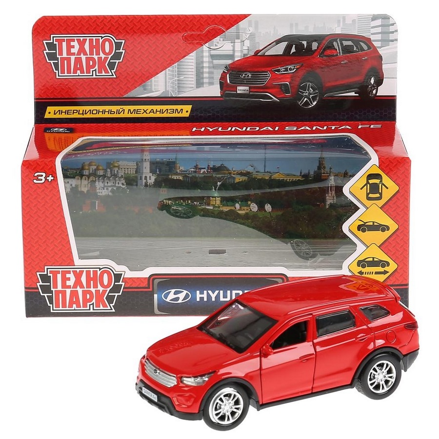Машина "Технопарк" Hyundai Santafe (металл, красный, 12 см)