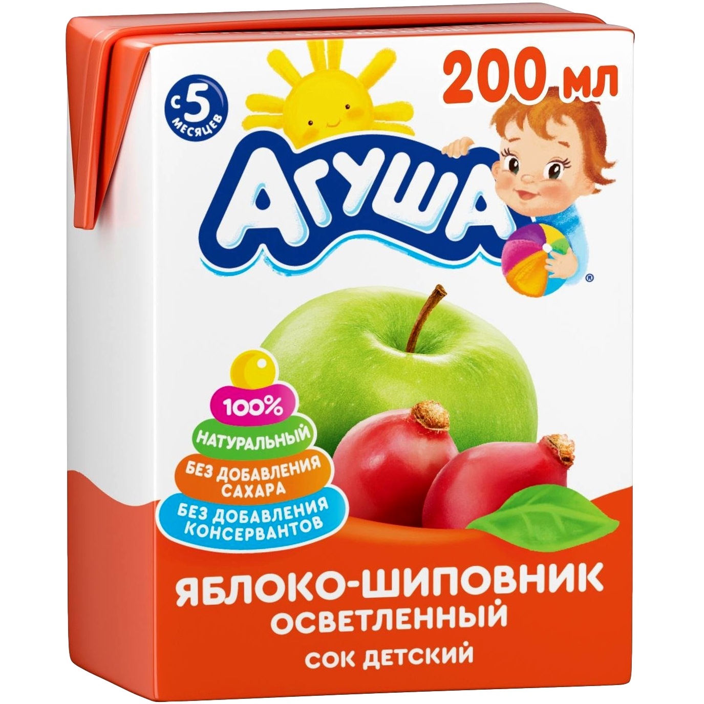 Сок "Агуша" яблоко-шиповник (200 мл.)
