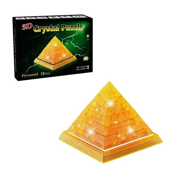 Конструктор кристаллический 3Д пазл "Пирамида" (18 дет.)