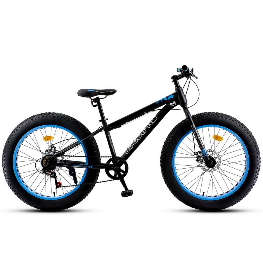 Велосипед 24" MaxxPro Fat (черно-синий, 7 скоростей)