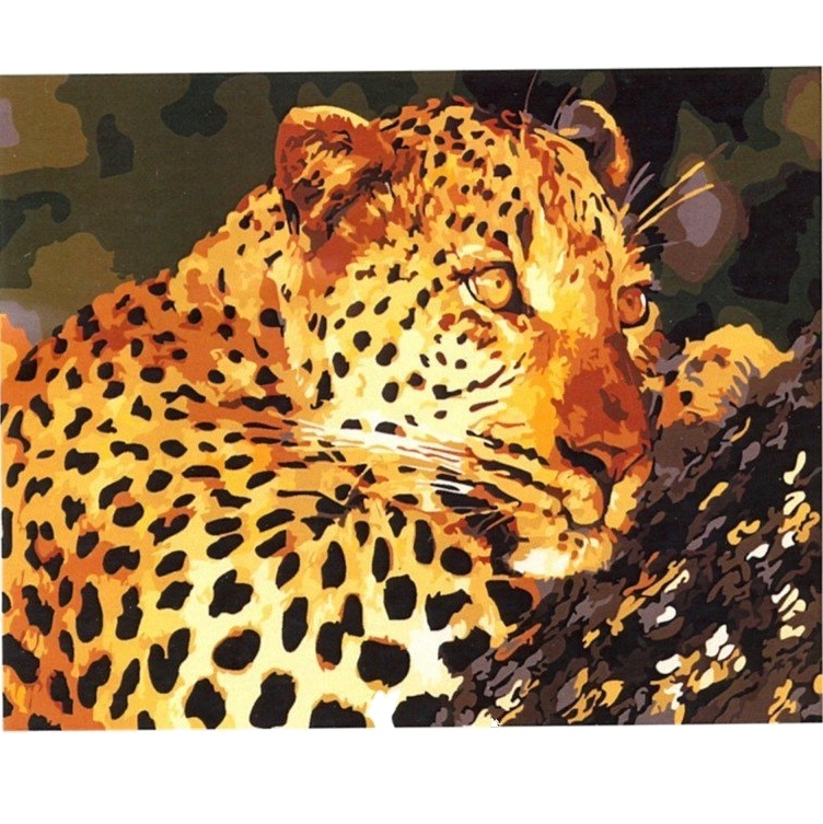 Картина по номерам "Отдыхающий леопард" (30х40 см)
