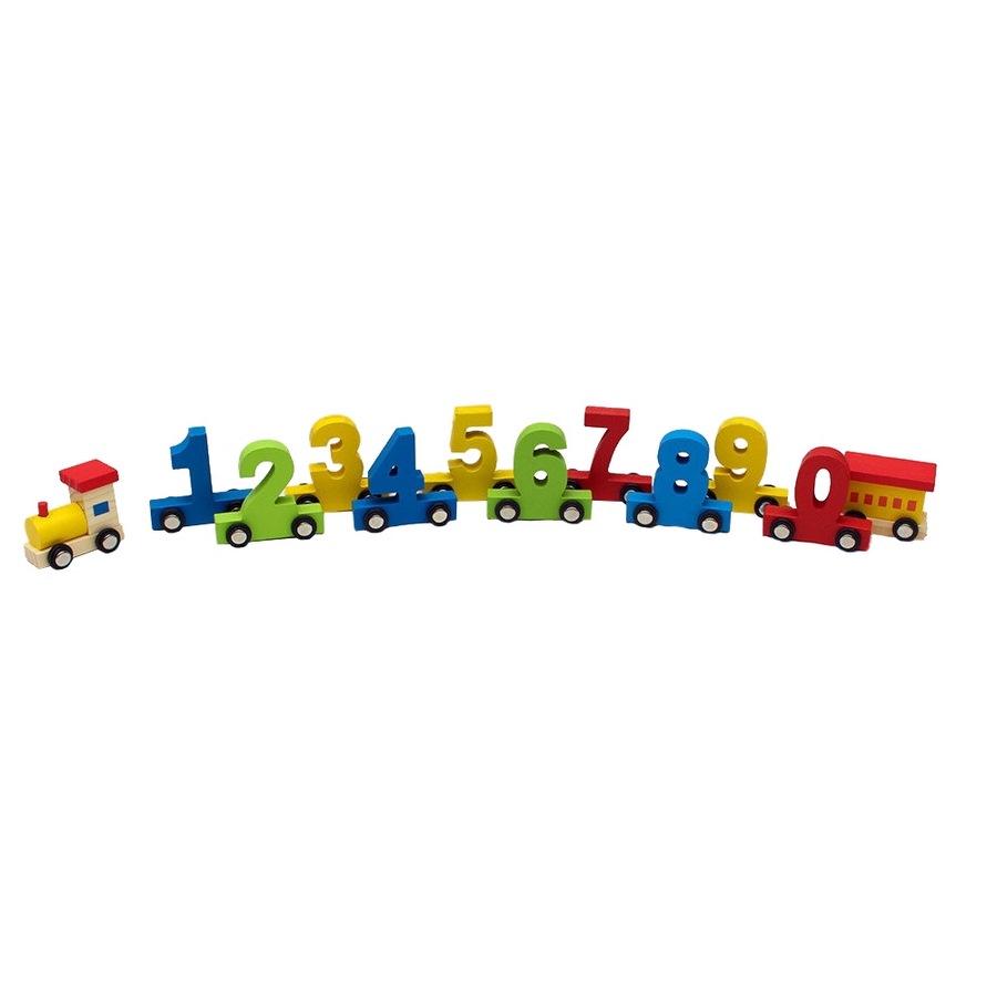Деревянная игрушка. математический поезд (10 цифр-вагончиков) 23x10 см (арт. p00254)