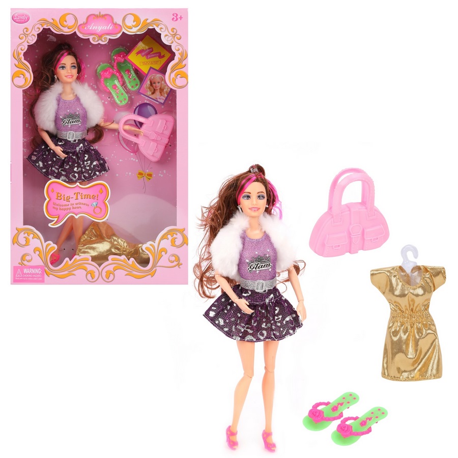 Кукла "Модница" шарнирная (5 предметов, 29 см)