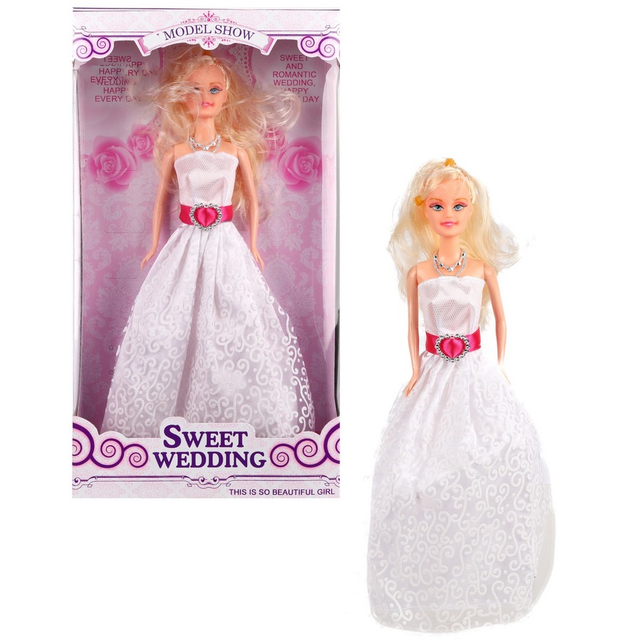 Кукла невеста в розовом 29 см, в ассорт., кор.
