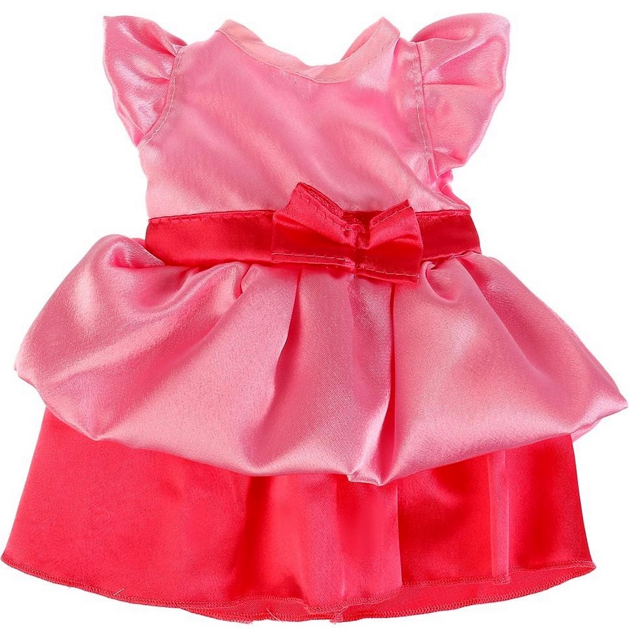 Одежда для кукол 40-42см, тм карапуз, розовое платье с бантом, в пак. в кор.100шт