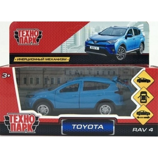 Машина Технопарк Toyota RAV4 (металл, синий, 12 см)