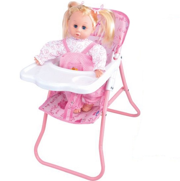 Кукла-младенец King Time "Пупс со стульчиком для кормления" (30 см, мягкое тело)