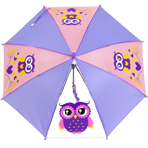 Зонт "Сова" с прозрачным клином (свисток, 75 см)