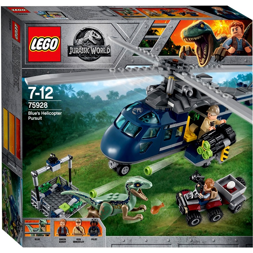 Лего Jurassic World "Погоня за Блю на вертолёте" (397 дет.)