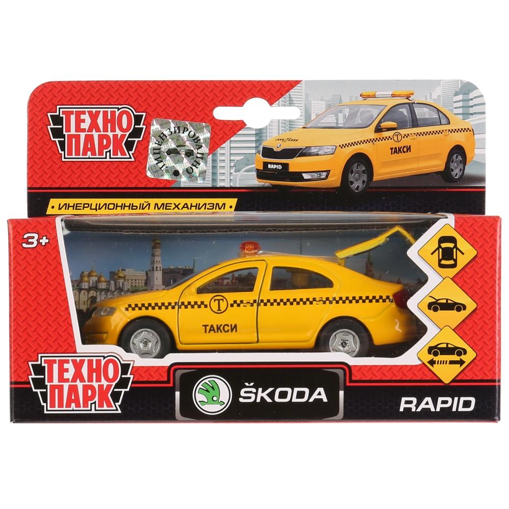 Машина Технопарк Skoda Rapid Такси (металл, 12 см)