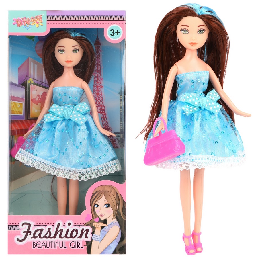 Кукла "Француженка" в голубом платье (23 см)