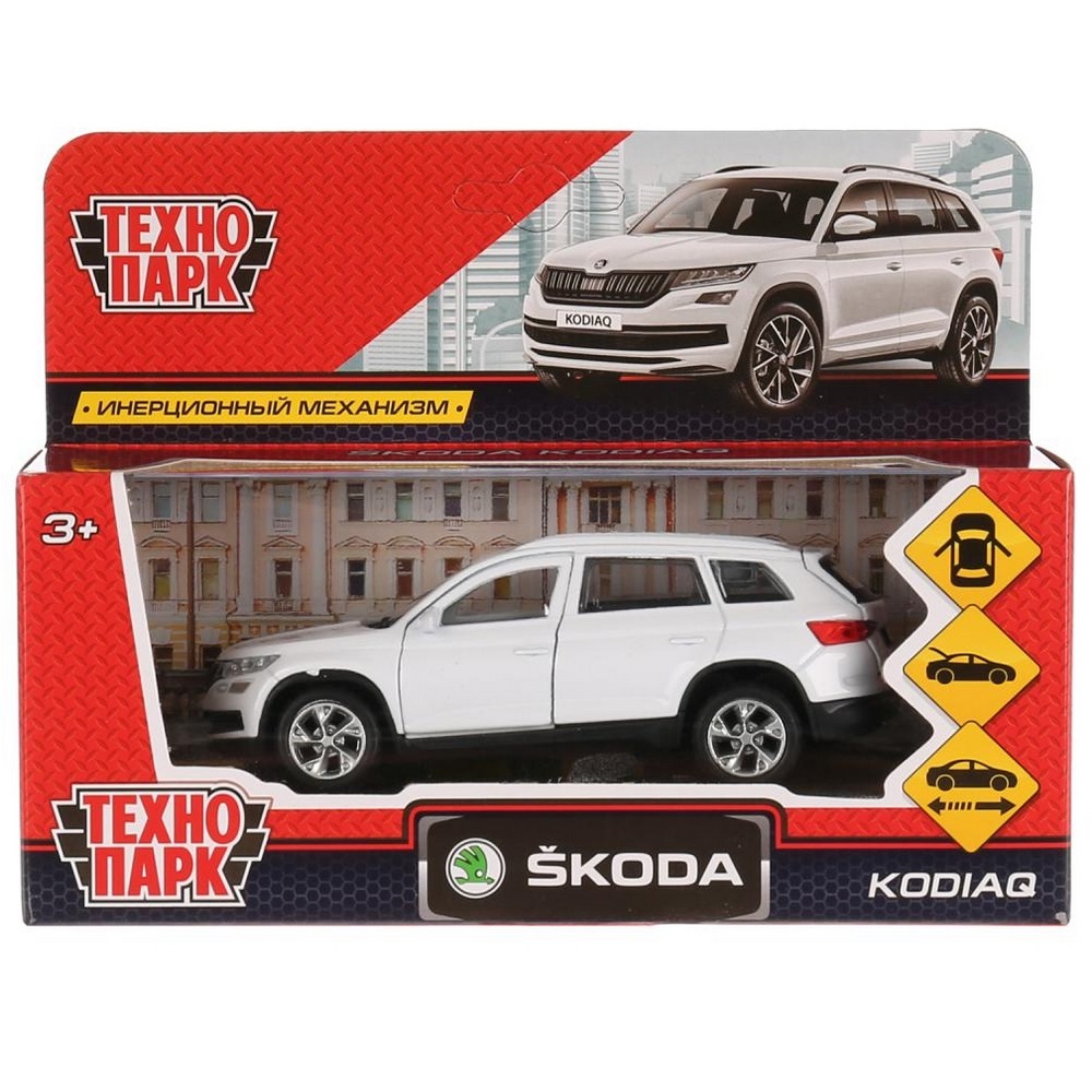 Машина Технопарк Skoda Kodiaq (металл, белый, 12 см)