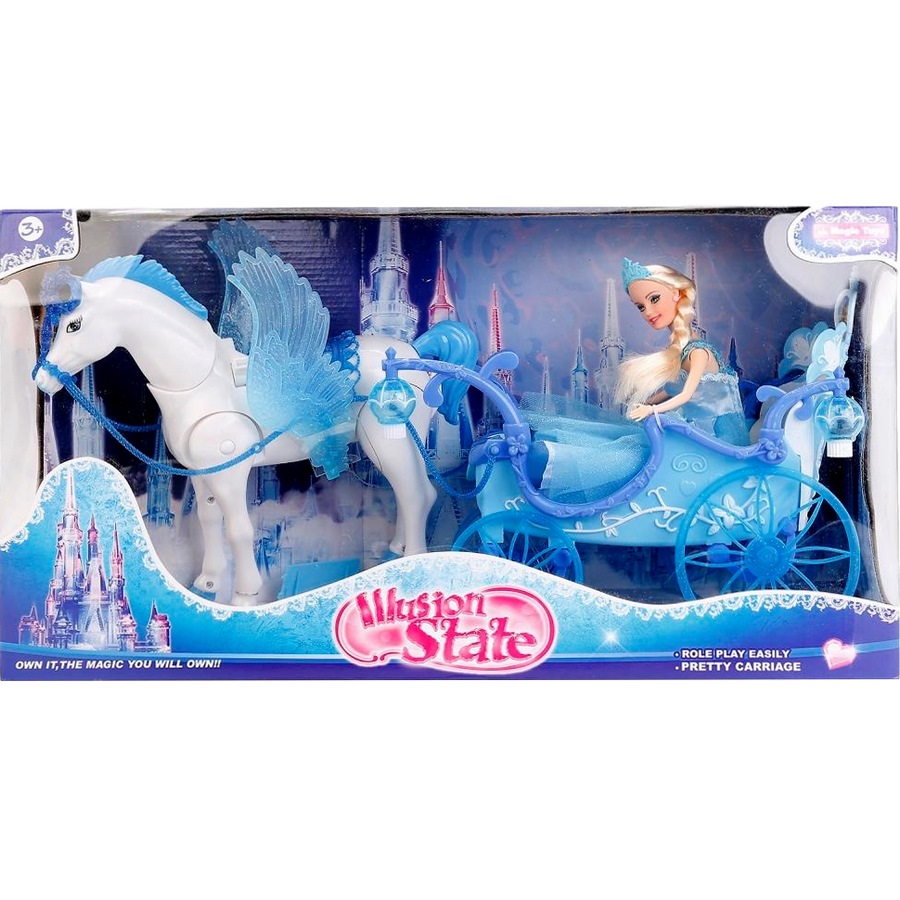 Карета "Зимнее королевство" с куклой и крылатой лошадью (свет, звук) 1504Z1050