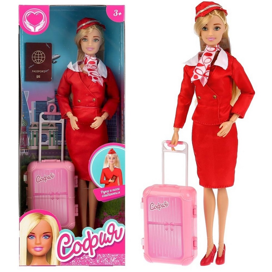 Кукла "София" Стюардесса с чемоданом (29 см)