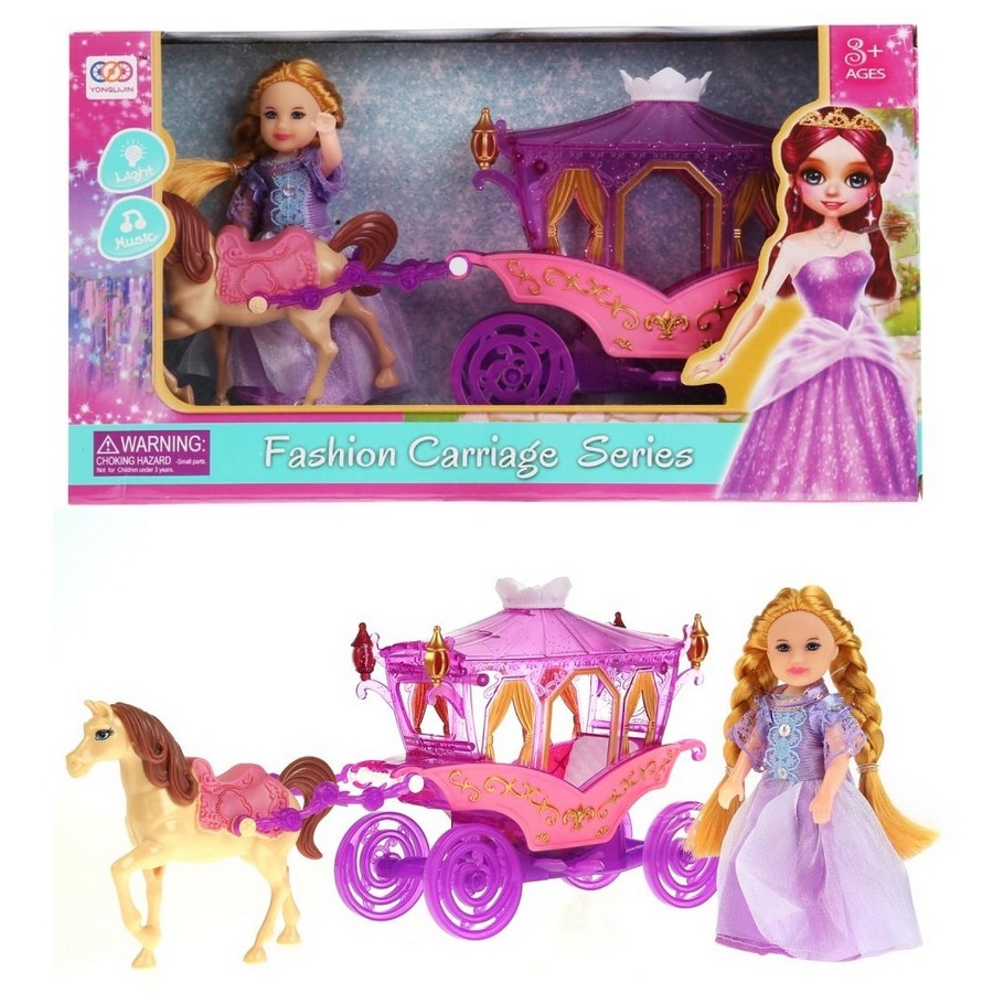 Карета с куклой и лошадью "Маленькая принцесса" (свет, звук)