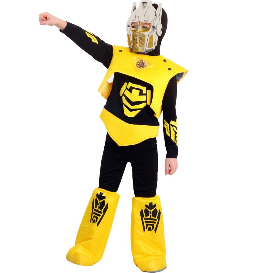 Карнавальный костюм "Робот" (рубашка с капюшоном,брюки,жилет,ботинки,маска) размер 122-64