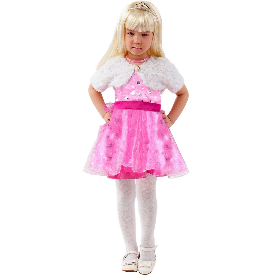 Карнавальный костюм "Барби" (платье, парик, диадема, болеро) размер 116-60