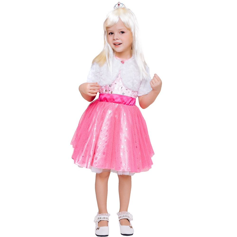 Карнавальный костюм "Барби" (платье,парик, диадема,болеро) р. 134-68