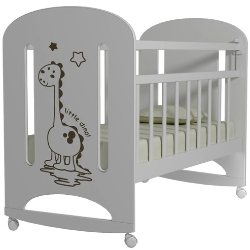 Кровать детская Dino (колесо-качалка, белый)
