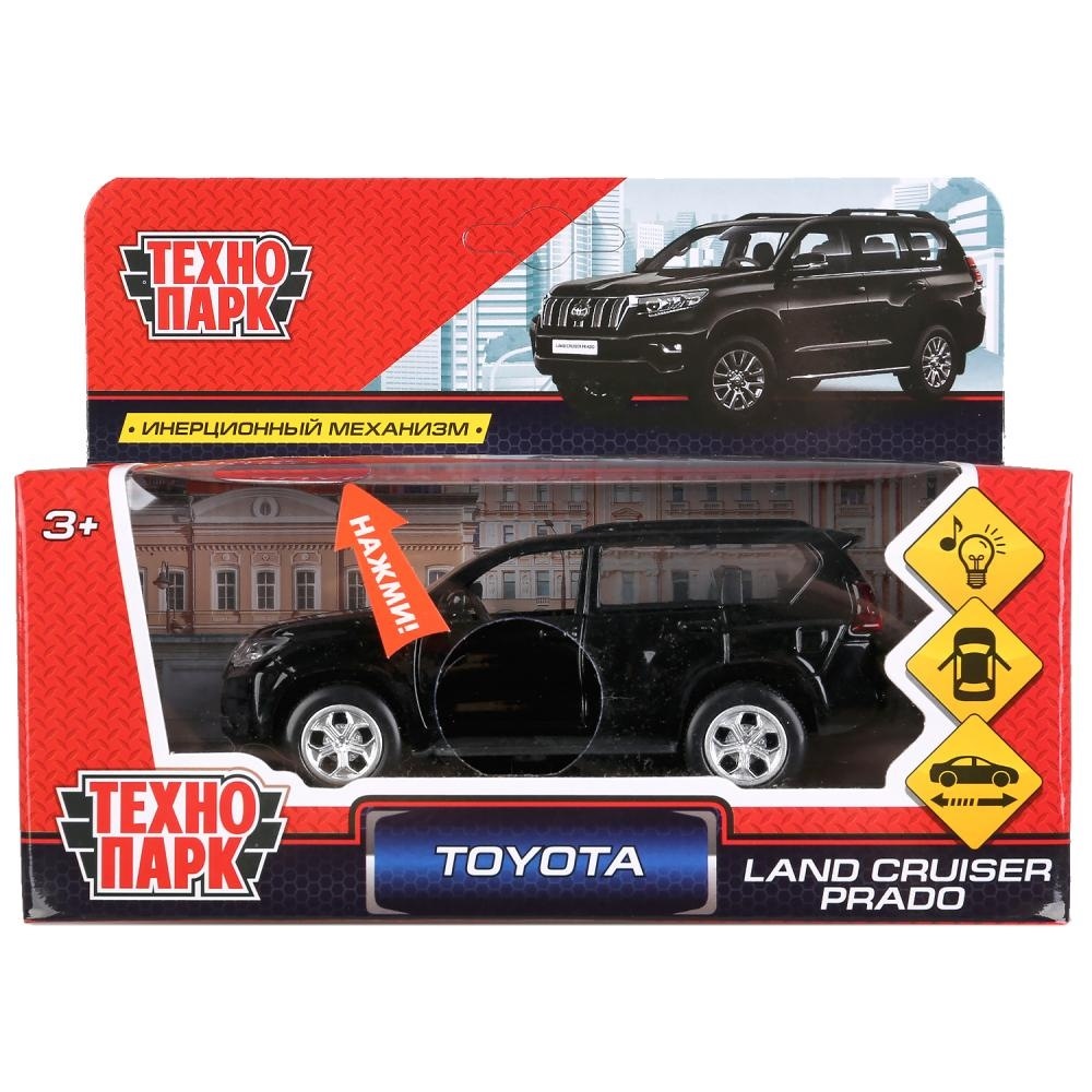 Машина Технопарк Toyota prado (металл, черный, свет, звук, 12 см)