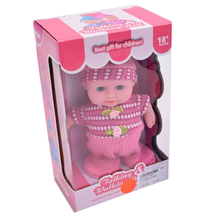 Кукла в розовом костюмчике (ходит, повторяет фразы, 20 см)