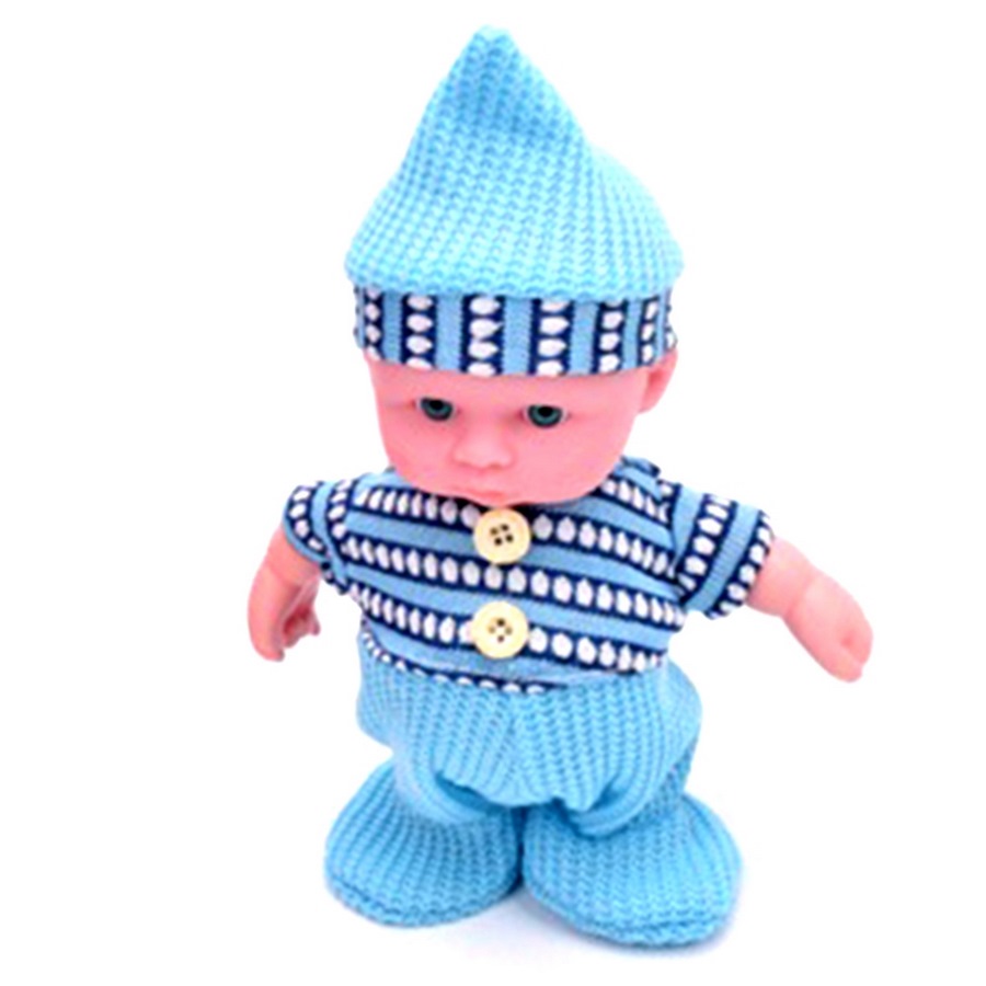 Кукла в синем костюмчике (ходит, повторяет фразы, 20 см)