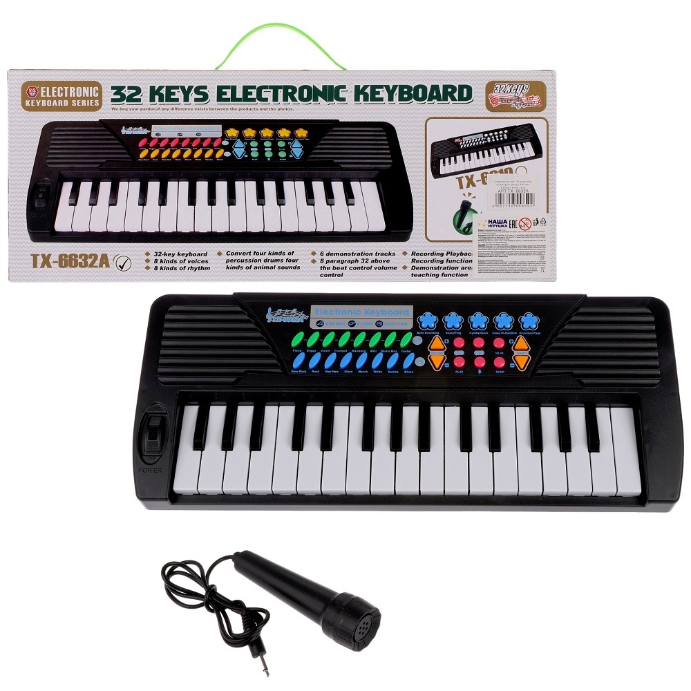 Синтезатор (32 клавиши, микрофон) TX-6632A