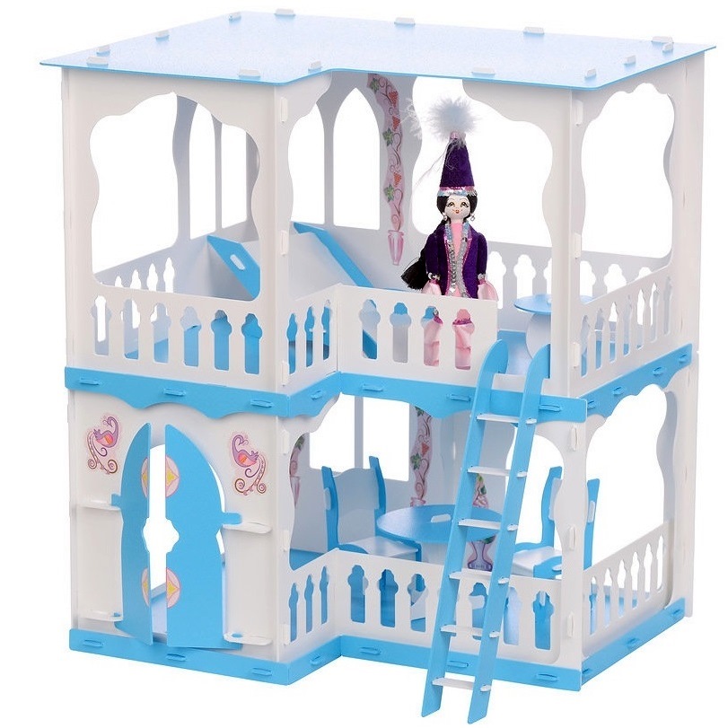 Домик для кукол "Дом Алсу" (бело-голубой) 000280
