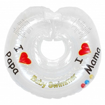 Круг на шею для купания Baby swimmer (прозрачный, погремушка, 0-36 мес.)