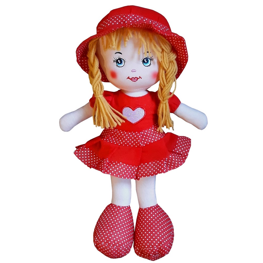 Кукла в платье с сердцем и шляпке №2 (1940в) (14х43х9 см.)