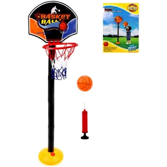 Набор напольный баскетбол, стойка высота 140 см, щит 31,5*24,5 см, мяч, насос, коробка