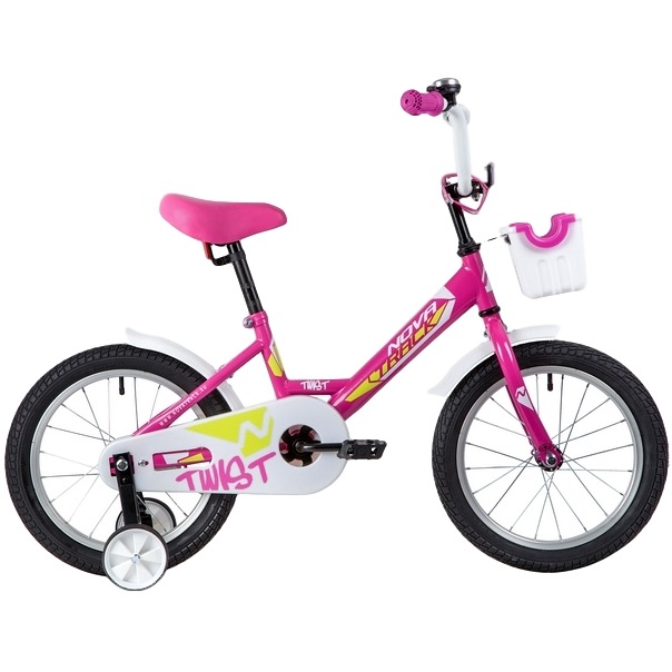 Велосипед 16" Novatrack Twist (розовый, корзина)